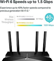 TP-Link Smart WiFi 6 Router (Archer AX10) – 4 Gigabit LAN Ports, Dual Band AX1500