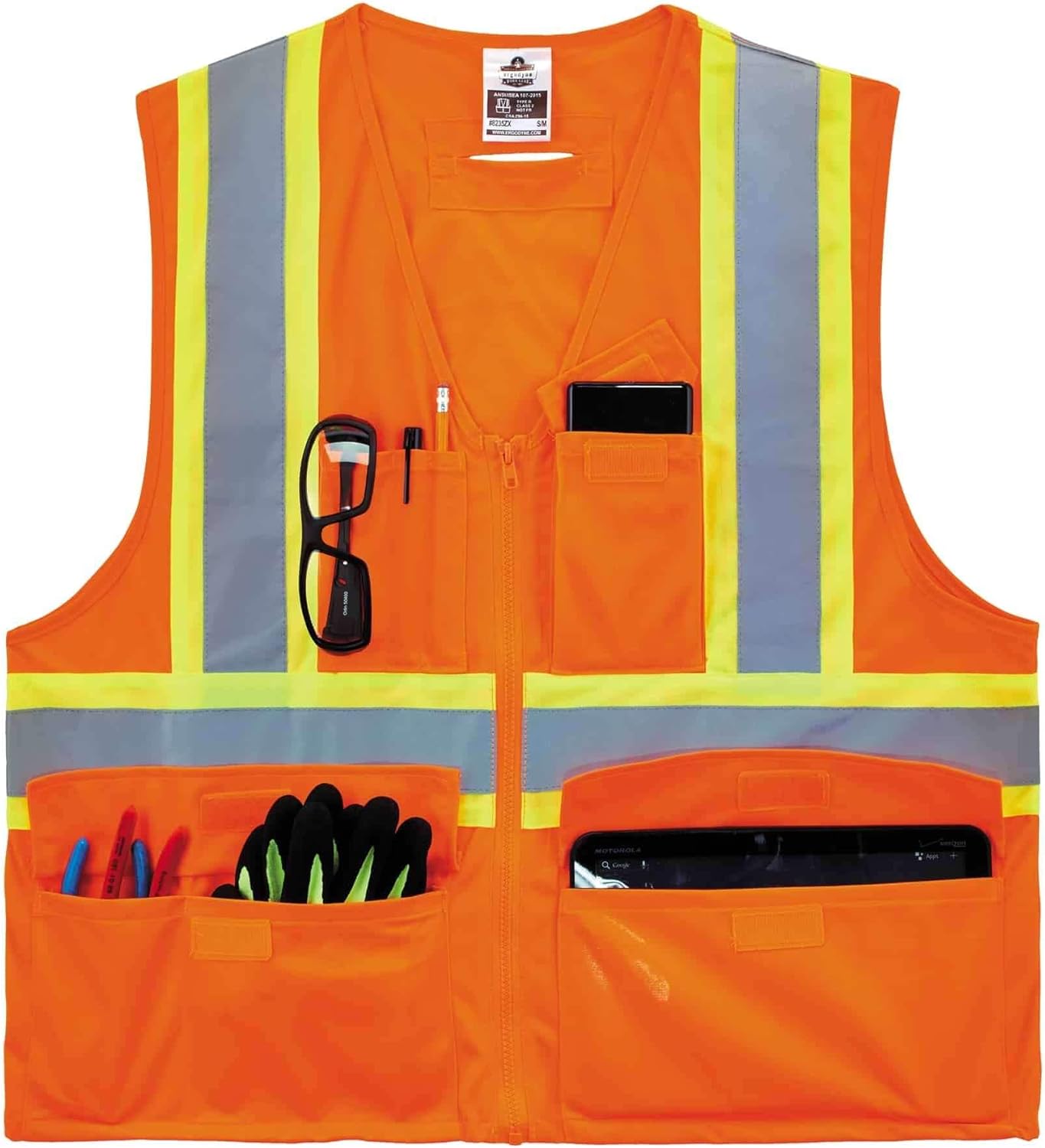 ERGODYNE GloWear 8235ZX Class 2 Two-Tone X-Back High-Visibility Safety Vest