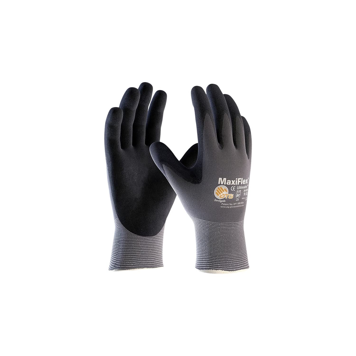 Protective Industrial Products Maxiflex Ultimate 15G Gray Nylon Shell Black Nitrile Microfoam Grip Medium 12 Pairs Of Gloves