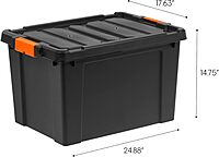 Iris Remington Heavy Duty Store-It-All Totes, 19 Gallon, Black, Set Of 4 Totes