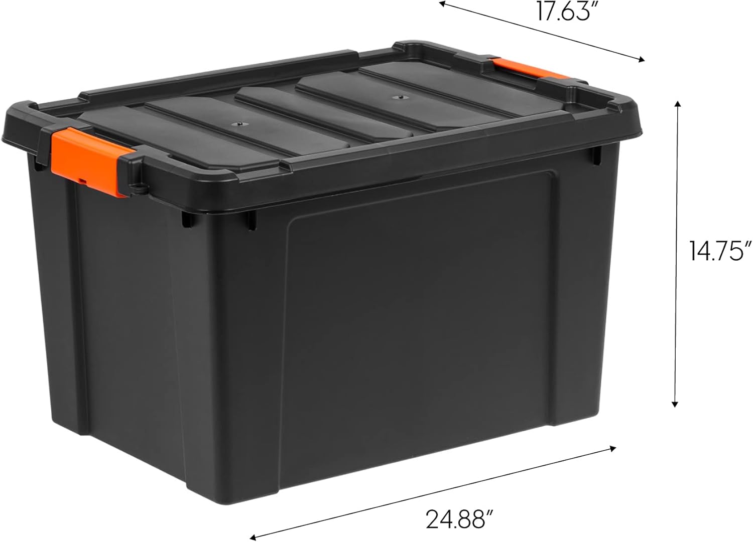 Iris Remington Heavy Duty Store-It-All Totes, 19 Gallon, Black, Set Of 4 Totes