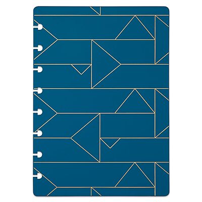 TUL® Discbound Notebook Covers, Junior Size, Blue Geo, Pack of 2 Covers
