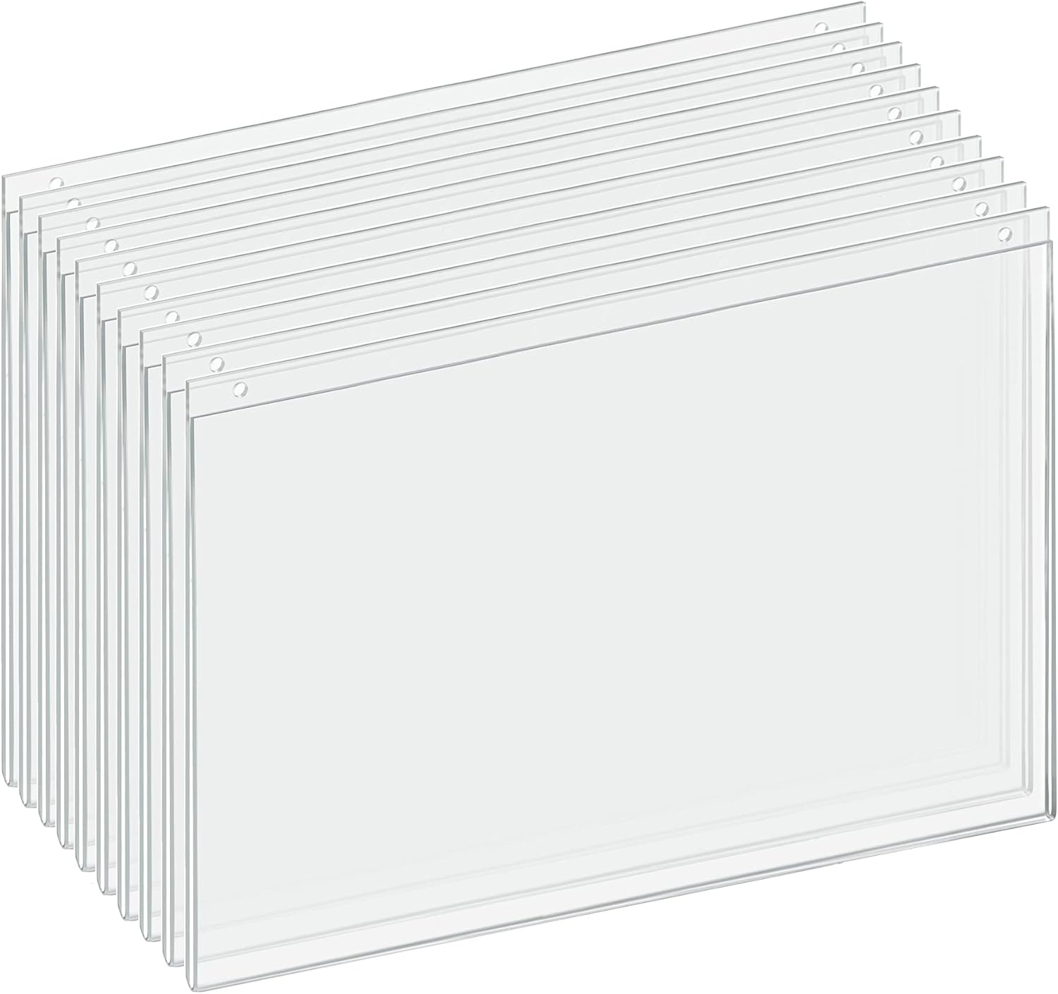 AZAR DISPLAYS U-Frame Wall-Mount Acrylic Sign Holders, Clear, Pack Of 10