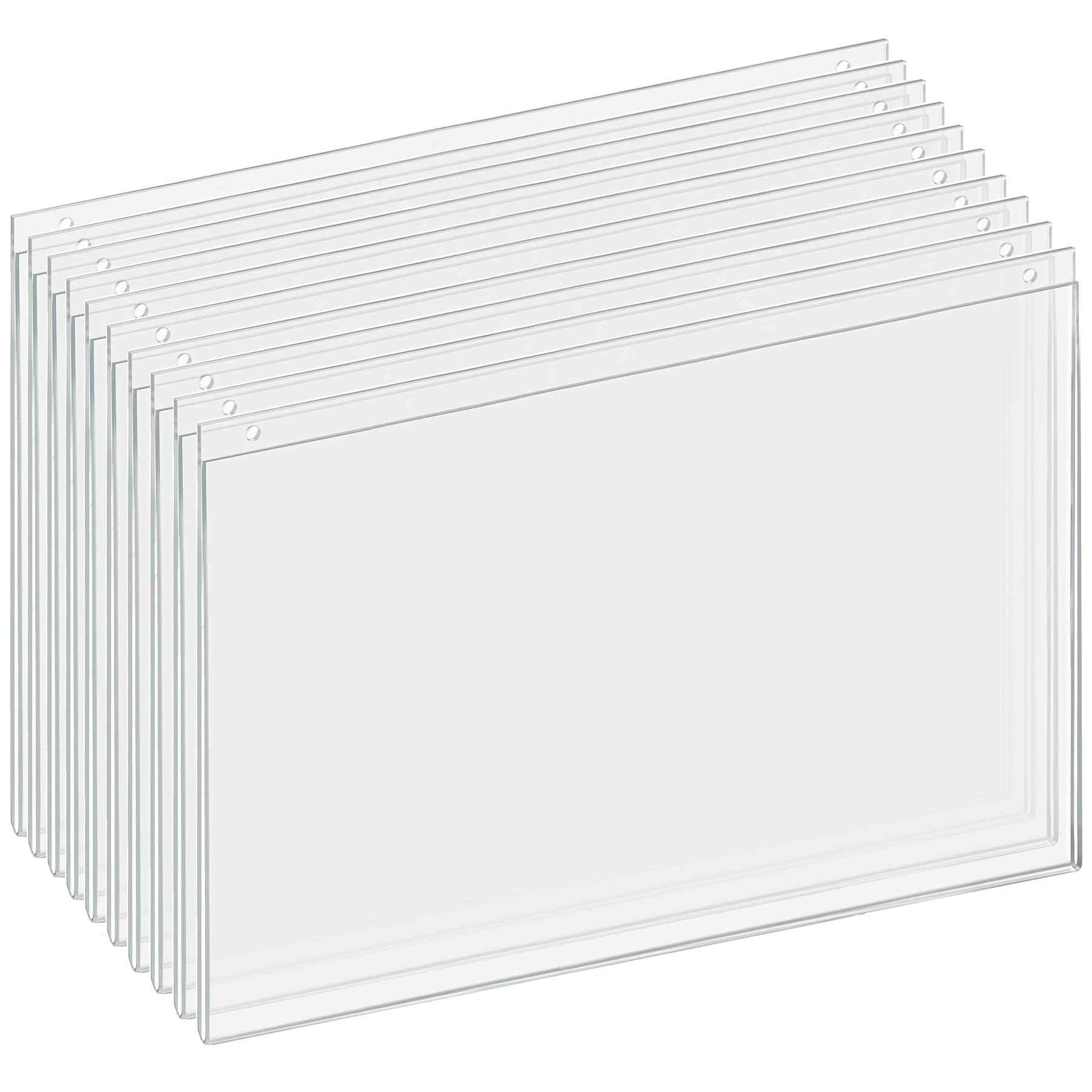 AZAR DISPLAYS U-Frame Wall-Mount Acrylic Sign Holders, Clear, Pack Of 10
