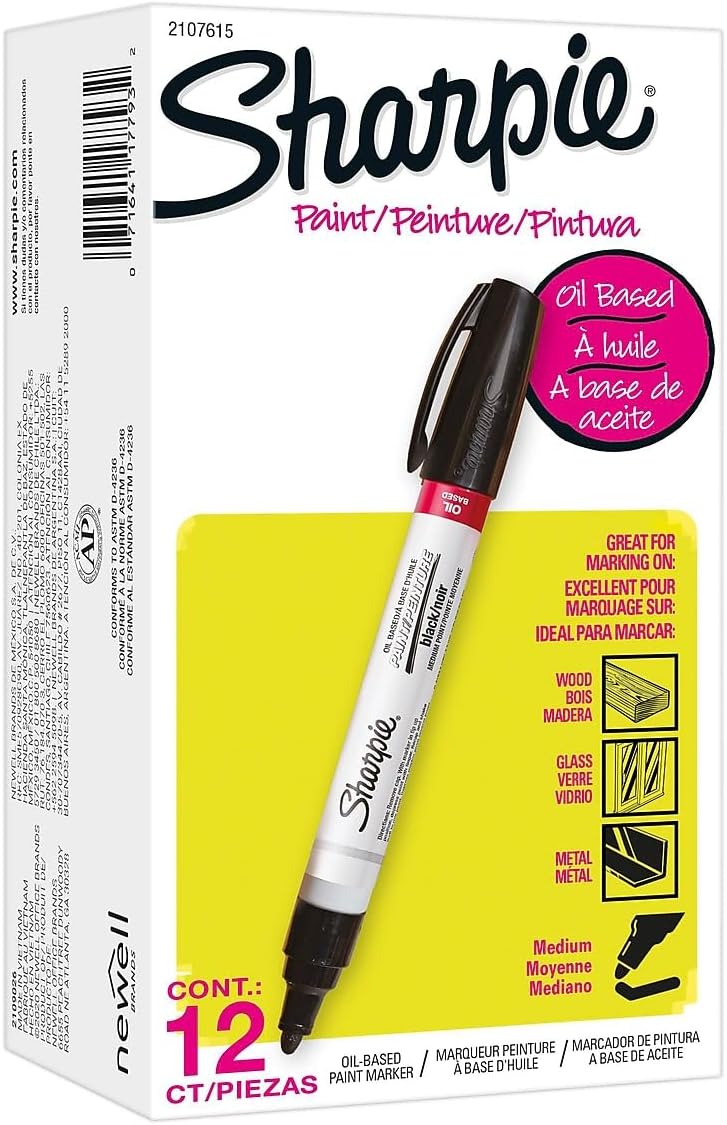 SHARPIE Tank Paint Marker, Medium Tip, Black, 12/Pack (2107615)