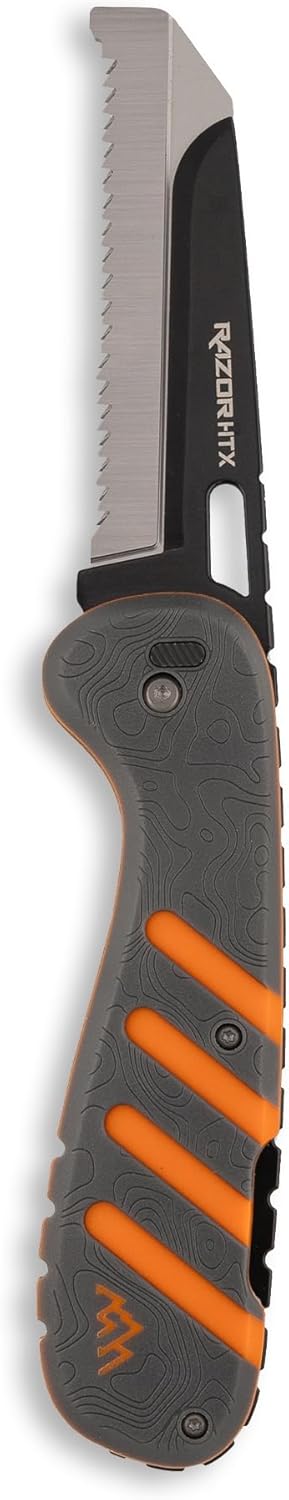 OUTDOOR EDGE Razor HTX 3.5" Folding Hunting Knife – Includes 5 Drop Point Blades, 1 Gut Blade
