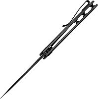 Kershaw Radar Folding Pocket Knife, 2.9 inch BlackWash Finish Blade, Black Handle, Pocketclip