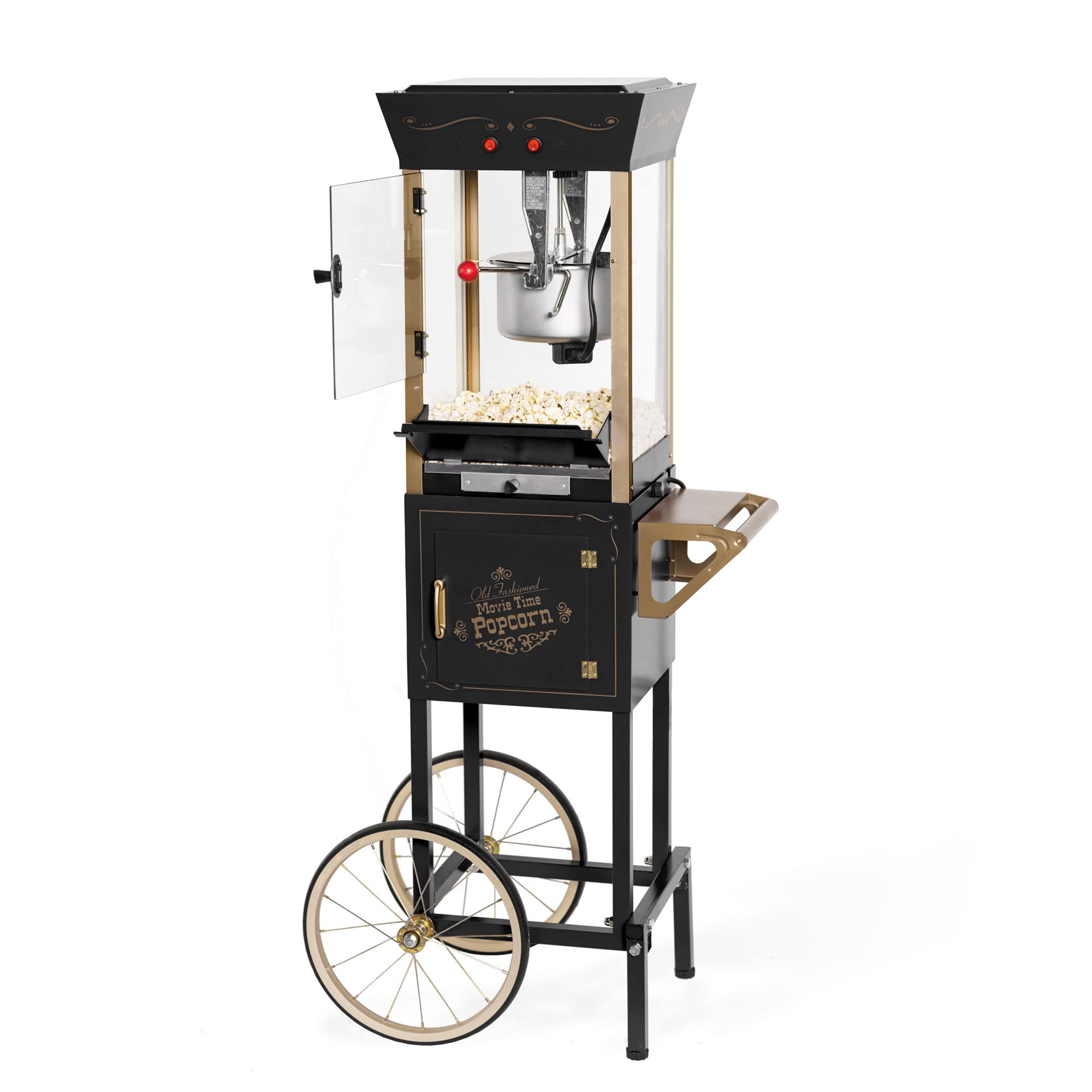 NOSTALGIA Vintage-Style Professional Popcorn Cart with 8 oz Kettle
