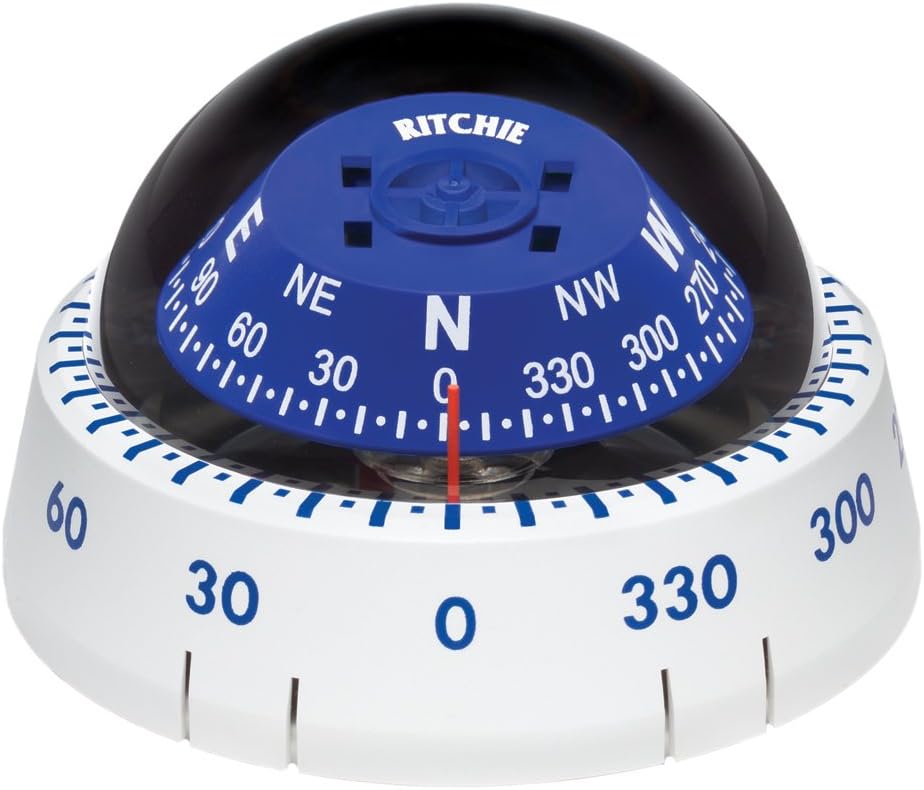 RITCHIE COMPASSES Compass, Kayak Mount, 2.75" Dial, White