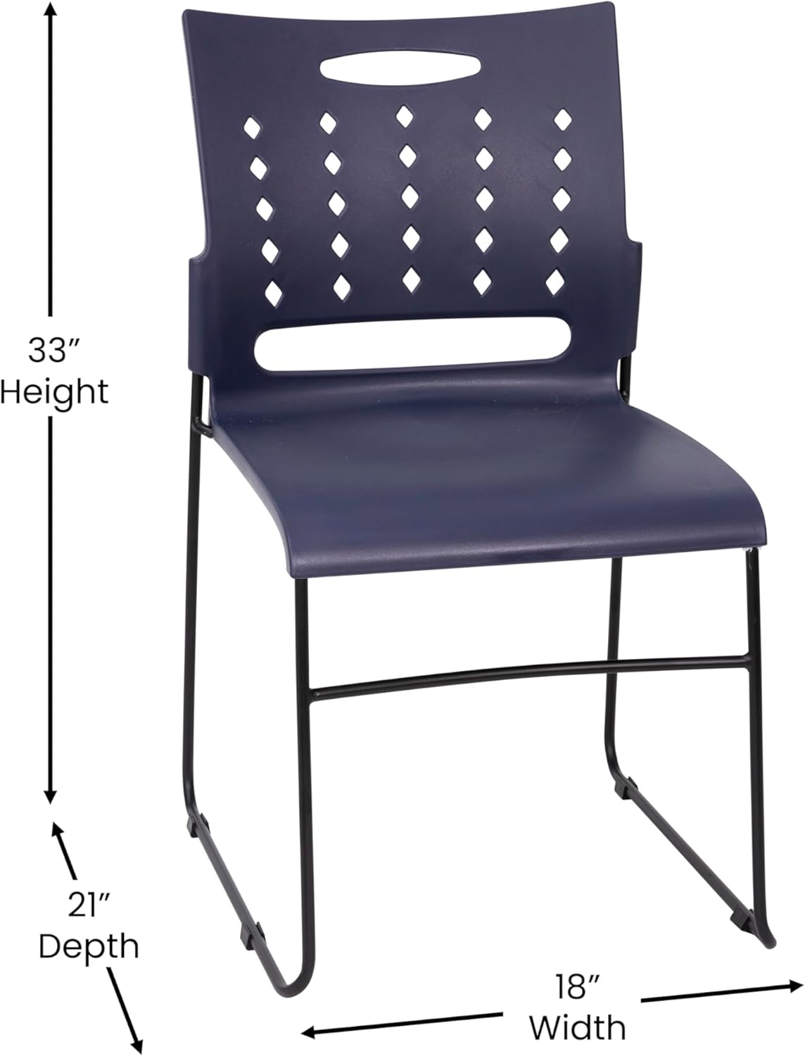 Flash Furniture Hercules Series 881 lb. Capacity Sled Base Stack Chair with Air-Vent Back