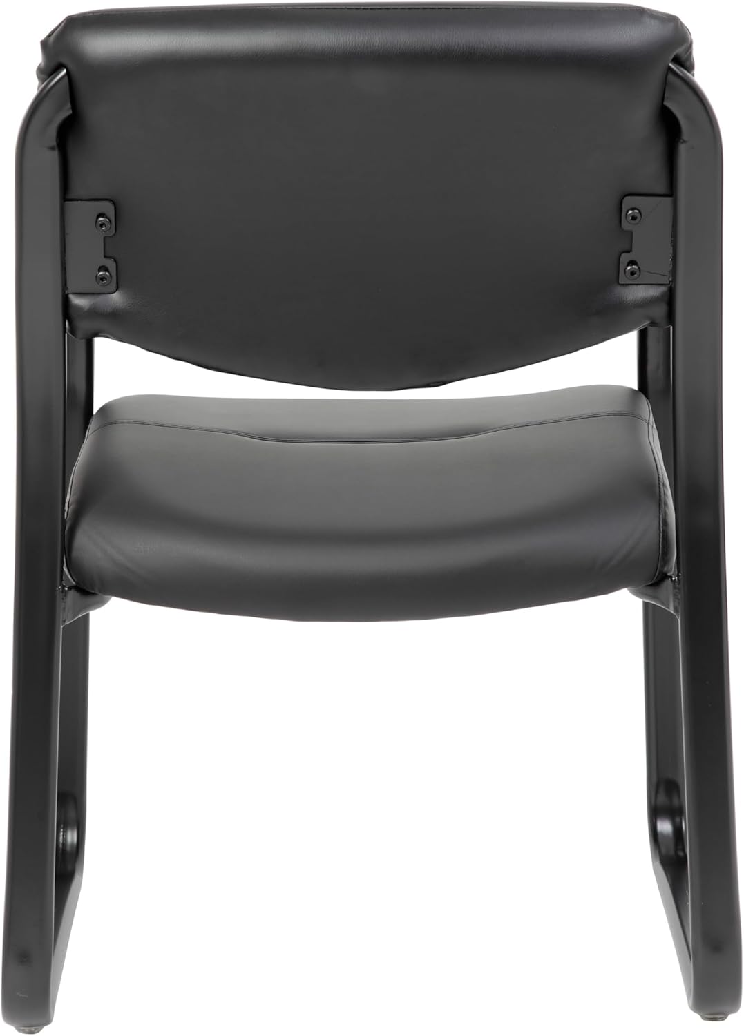 Boss Office Products Leather Sled Base Side Guest Chair, Black
