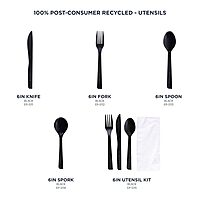Eco-Products 6" Recycled Plastic Cutlery and Utensils, 100% Post-Consumer Recycled Polystyrene