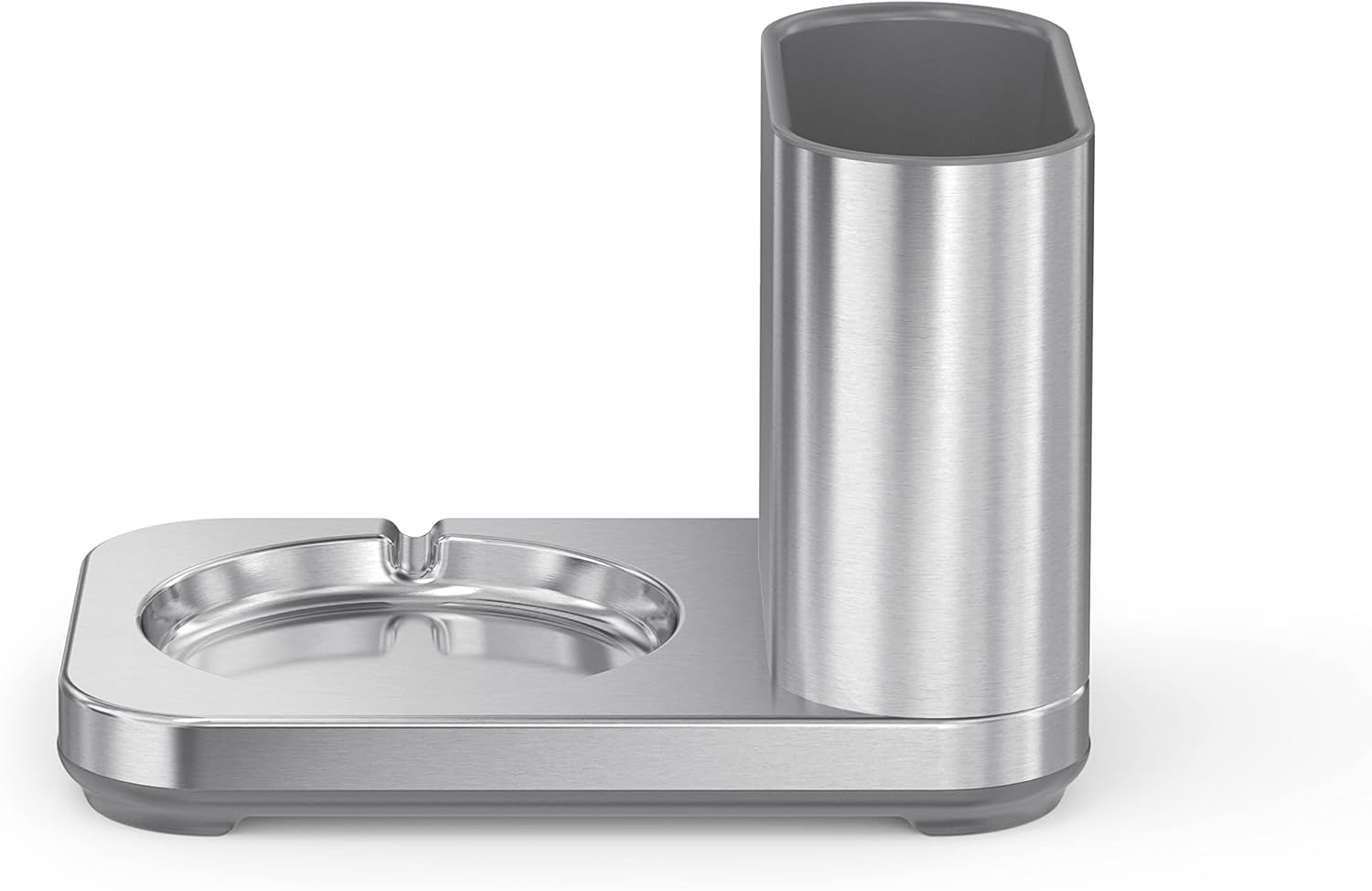 simplehuman Touch-Free Rechargeable Sensor Liquid Soap And Hand Sanitizer Dispenser, With Caddy, 14 Oz, Brushed Silver