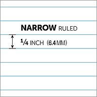Office Depot Brand Writing Pads, 5in x 8in, Narrow Ruled, 50 Sheets, White, Pack Of 12 Pads