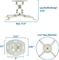 Mount-It! Universal Projector Ceiling Mount (30 lb Capacity)