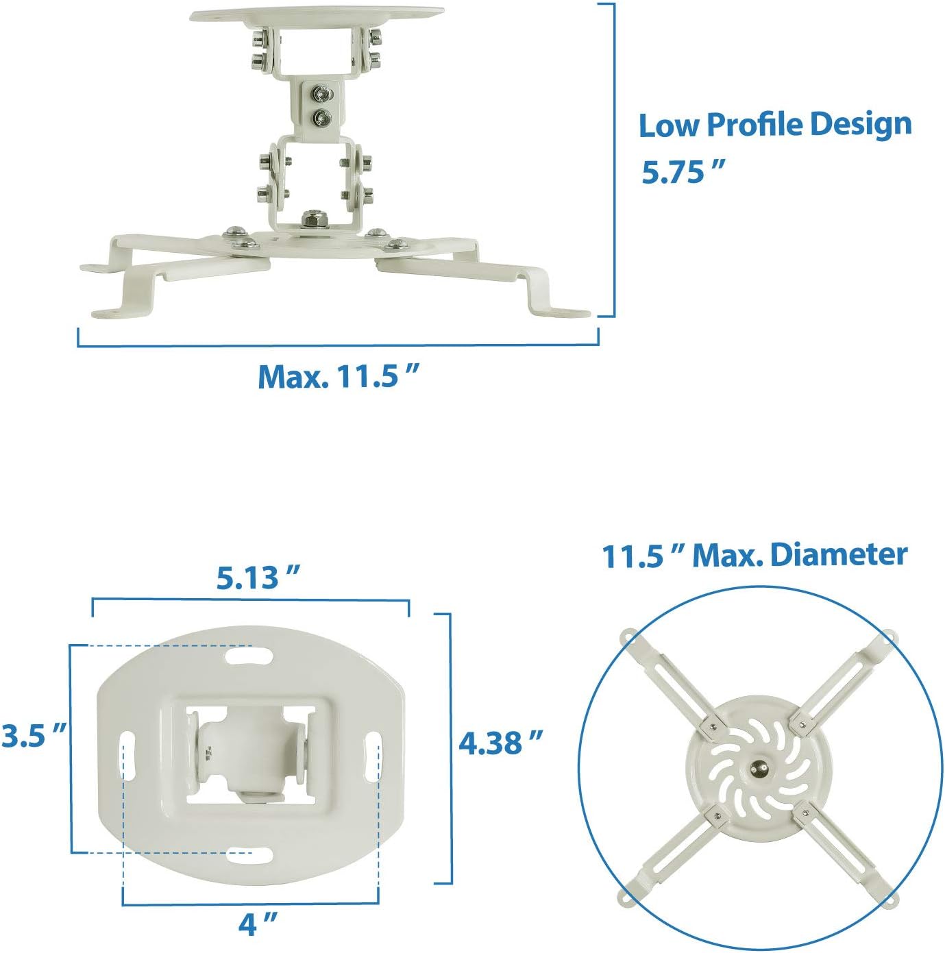 Mount-It! Universal Projector Ceiling Mount (30 lb Capacity)