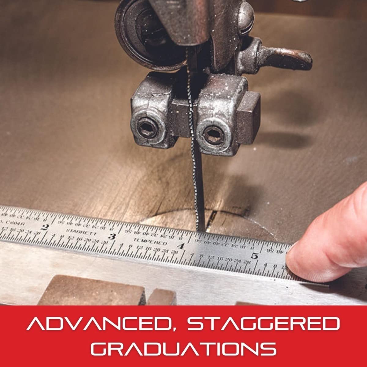Starrett Spring Tempered Steel Rule with Satin Chrome Finish
