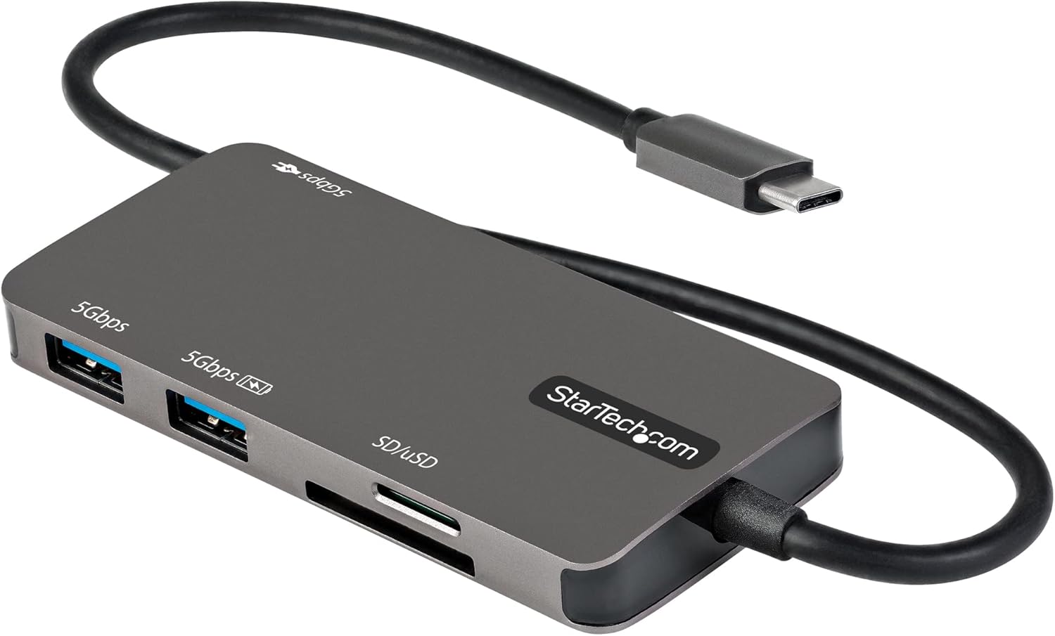 StarTech.com USB C Multiport Adapter - USB-C to 4K HDMI, 100W Power Delivery Pass-Through, SD/MicroSD Slot