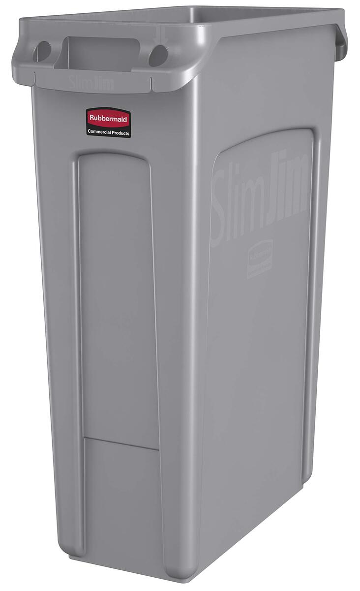 RUBBERMAID COMMERCIAL Slim Jim Vented Rectangular Trash Can, 23 Gallon