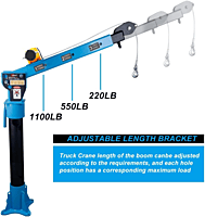 PISMIRE TRUCK CRANE 1100LBS & ELECTRIC 12V WINCH SET 3500LBS 360 SWIVEL DUAL REMOTE (WIRED & INFRARED)