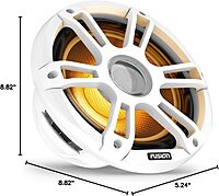 Garmin Fusion® Signature Series 3i Marine Coaxial Speakers, 8.8" 330-watt CRGBW Coaxial Sports White Marine Speakers (Pair)