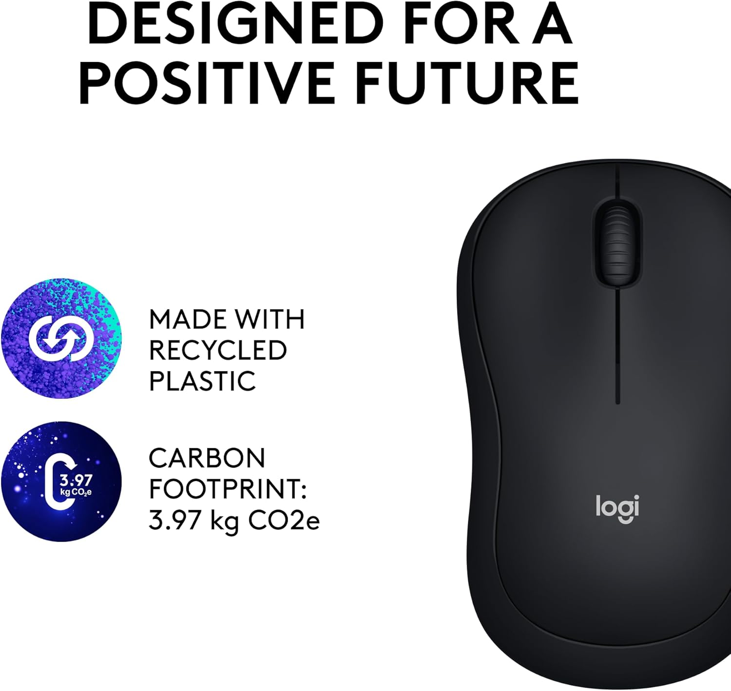 LOGITECH M185 Wireless Mouse, 2.4GHz with USB Nano Receiver, 1000 DPI, Ambidextrous