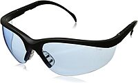 MCR KD113 Crews Klondike Safety Glasses Black Frame Light Blue Lens, 1 Pair