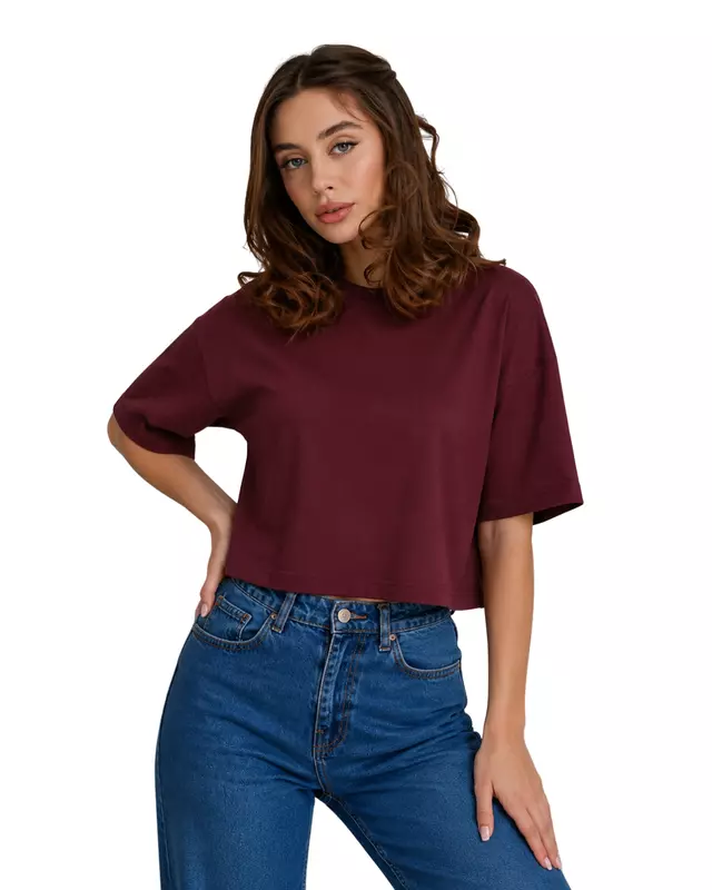 Oversized Cropped Basic T-Shirt
