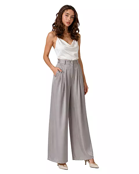 High-Waisted Wide-Leg Tailored Pants