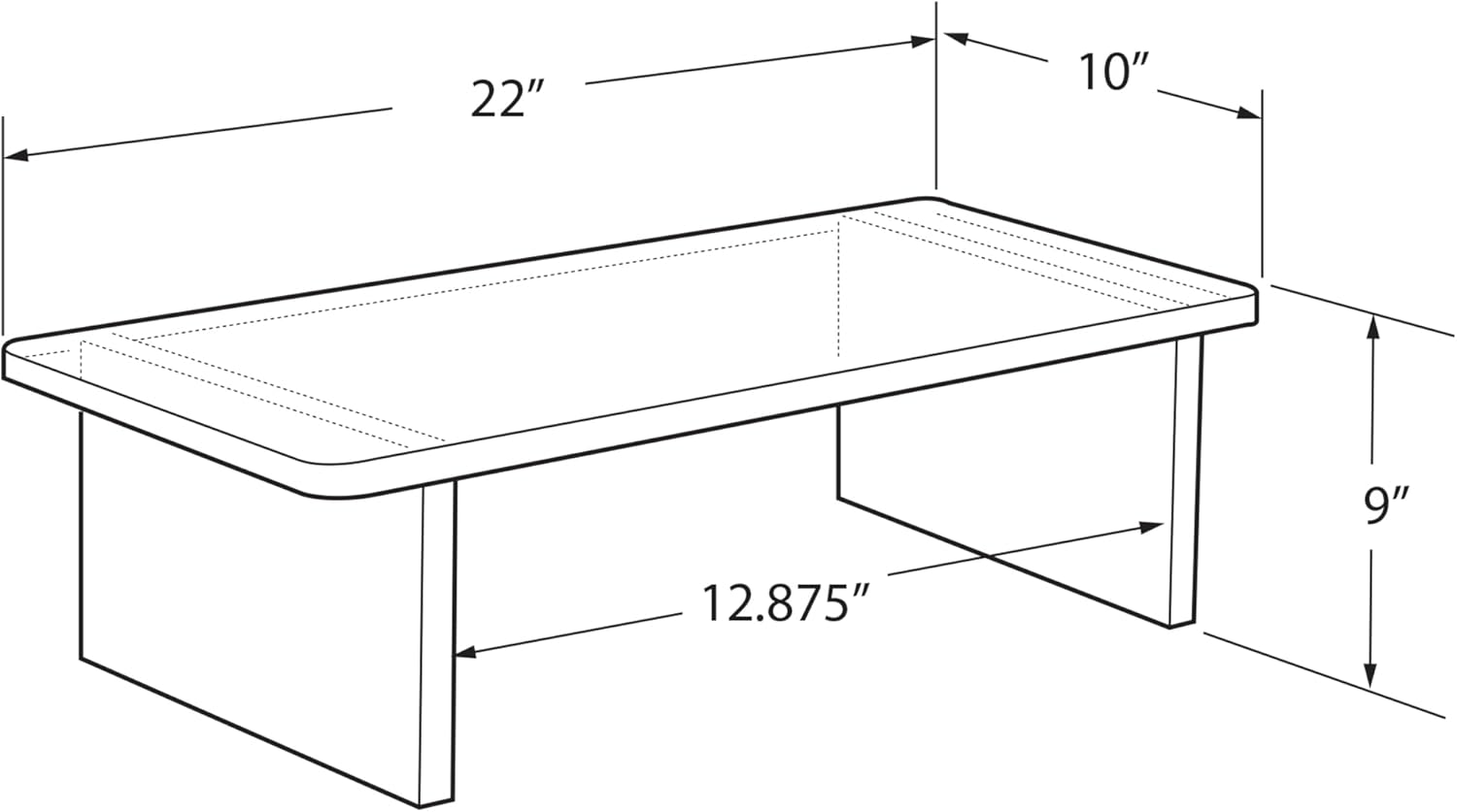 Azar Displays Deluxe Acrylic Monitor Riser Display, Clear