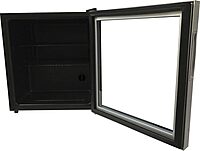 Avanti Beverage Cooler with Glass Door 60 Can Mini Refrigerator for Beer Soda Water 18.25-Inch Wide Freestanding, with Adjustable Temperature Control and Removable Shelves, 1.6-Cu.Ft., Metallic