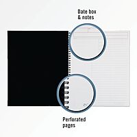 Cambridge Notebook, Business Notebook, 8-1/4" x 11", 80 Sheets, Ruled, Action Planner, Flexible Cover, Wirebound, Gray (06064) 11" x 8-1/4"