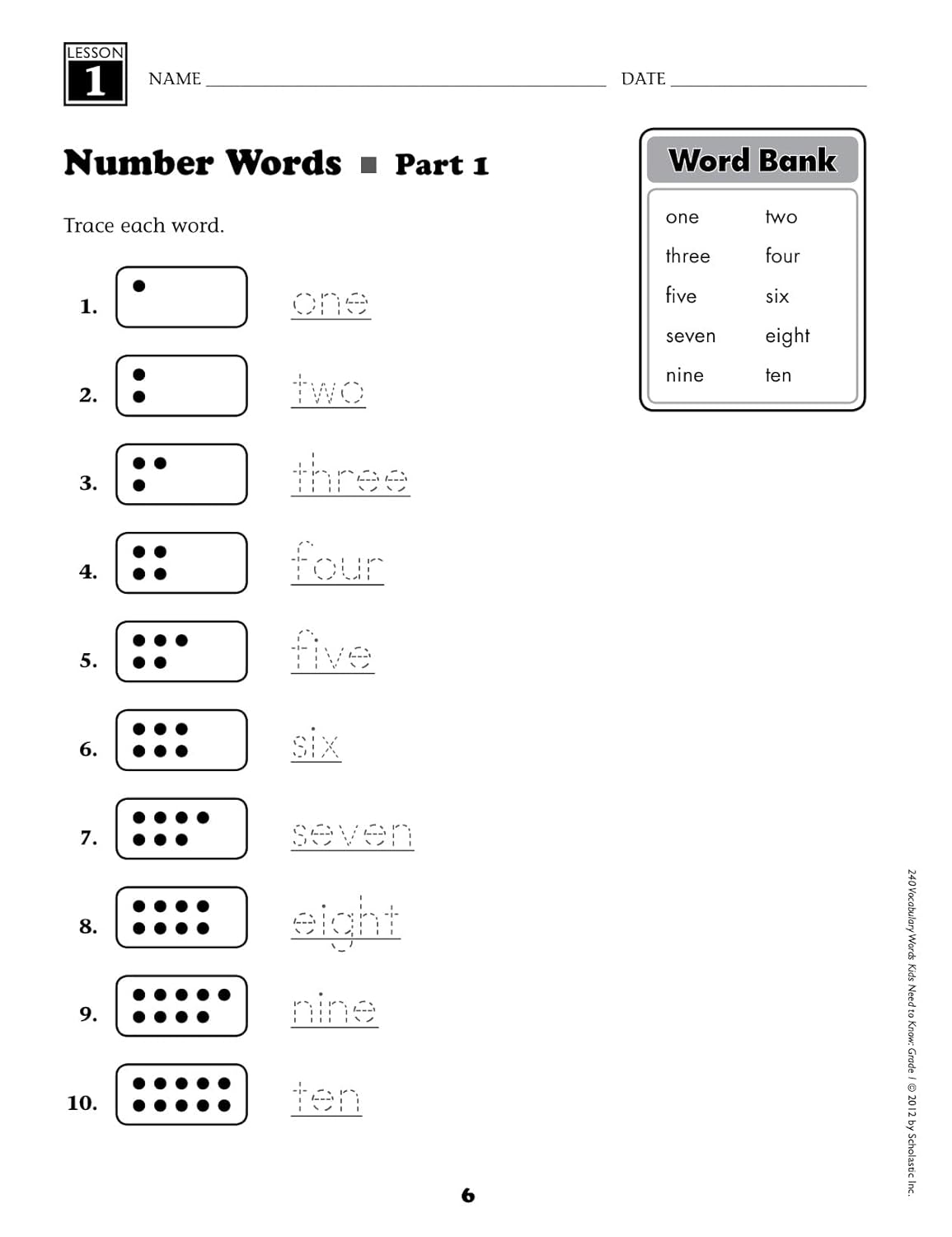 240 Vocabulary Words Kids Need to Know, Grade 1: 24 Ready-to-reproduce Packets That Make Vocabulary Building Fun & Effective