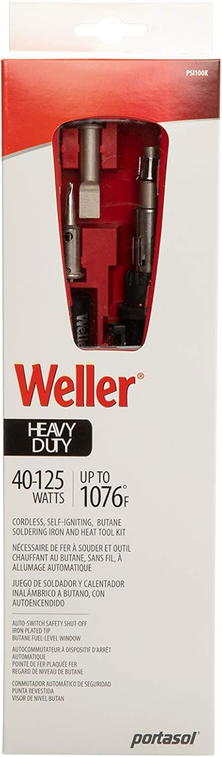 Weller Super-Pro Self Igniting Cordless Butane Soldering Iron Kit | PSI100K 6-piece kit