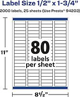 Avery Durable Waterproof Rectangle Labels, Sure Feed Technology, 0.5" x 1.75"