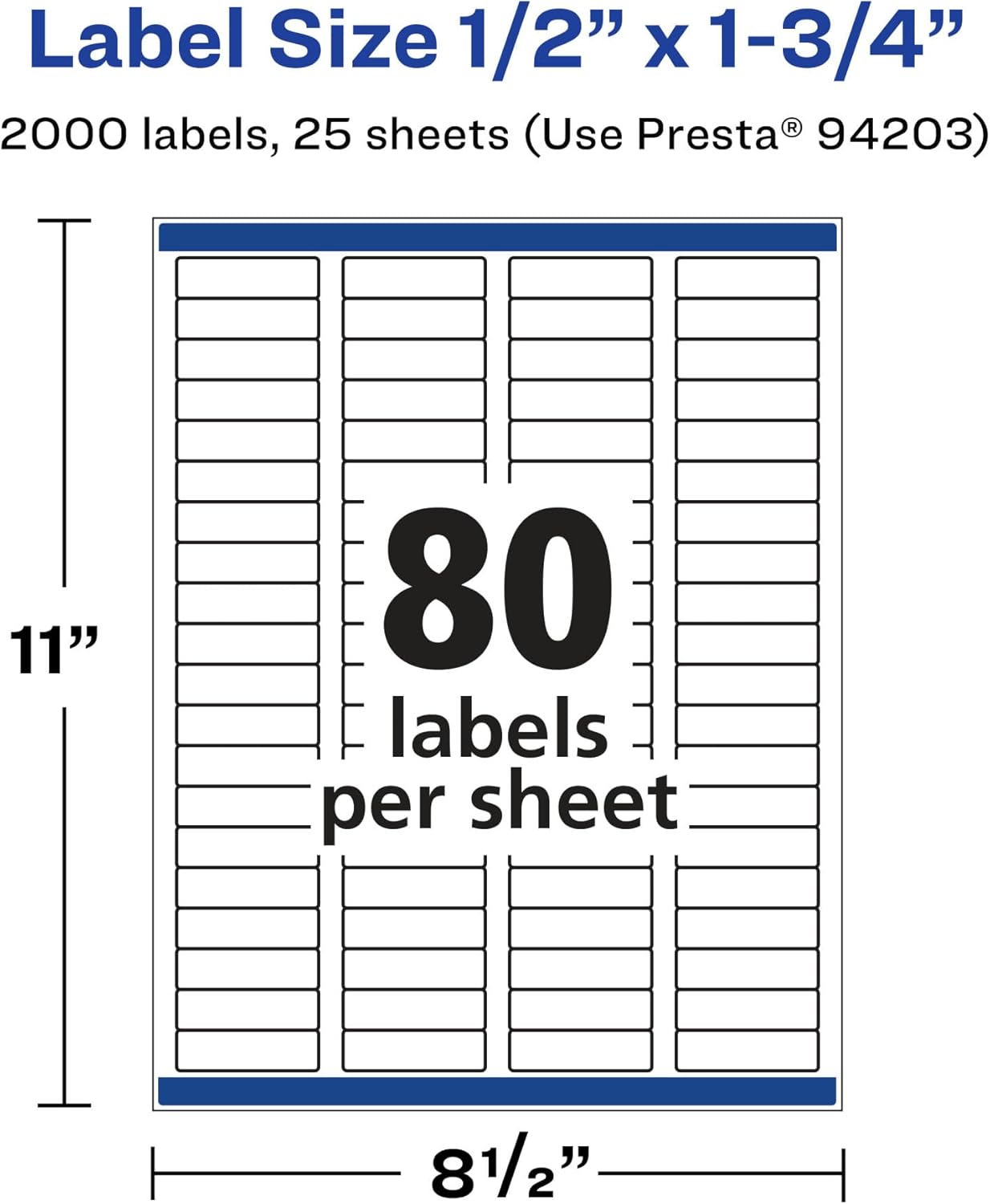 Avery Durable Waterproof Rectangle Labels, Sure Feed Technology, 0.5" x 1.75"