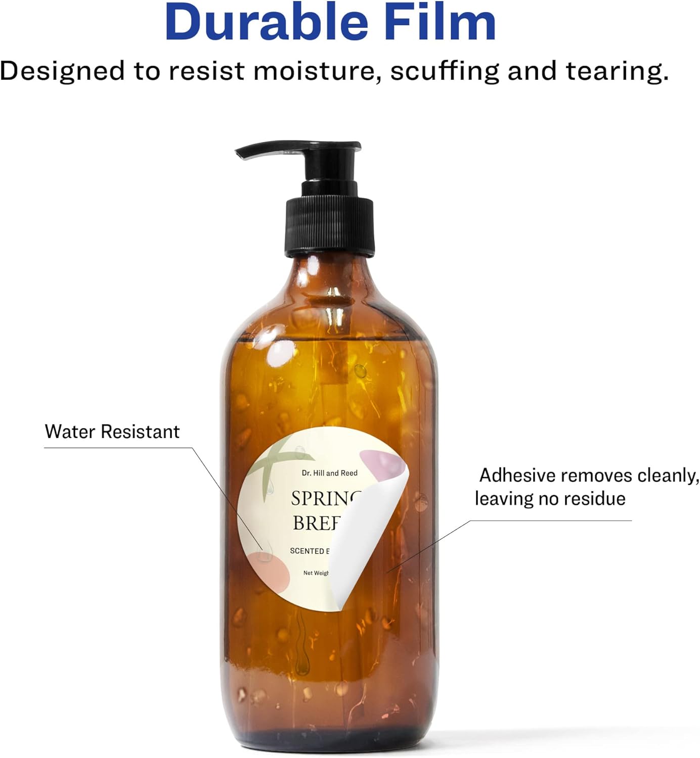 Avery Durable Removable Round Labels, Sure Feed Technology, 3" Diameter, Matte White Film