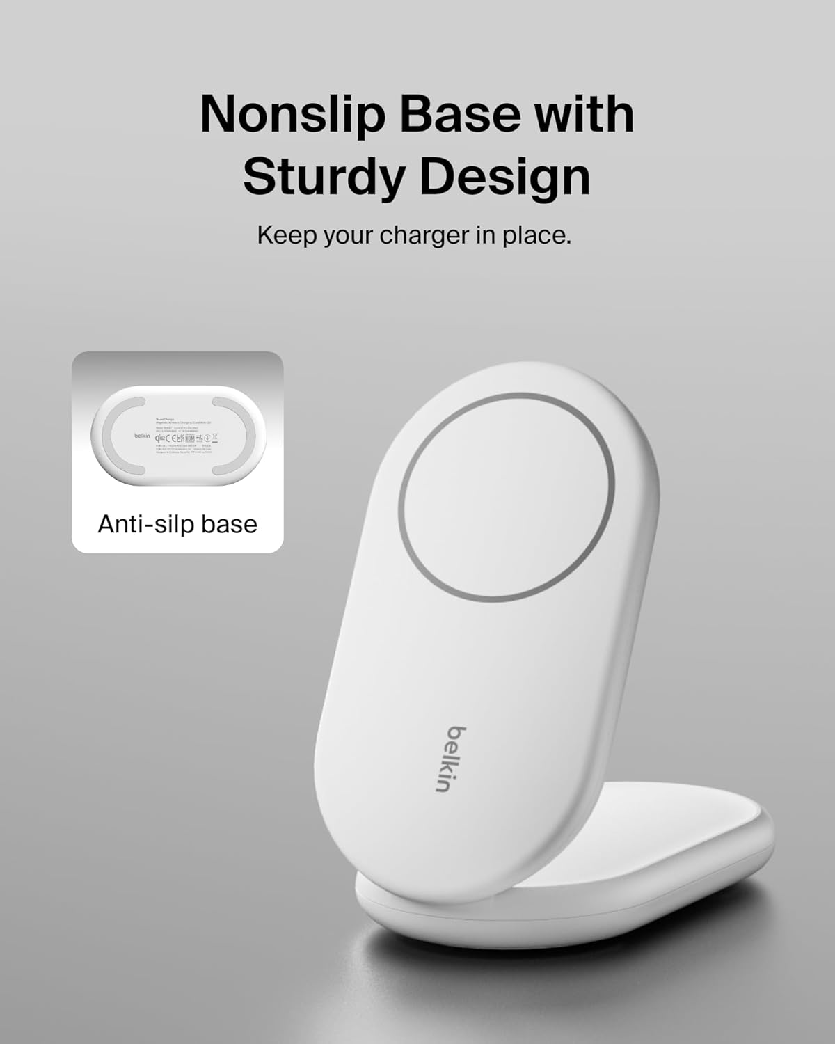 Belkin BoostCharge Magnetic Foldable Wireless Charging Stand 15W Qi2-Certified