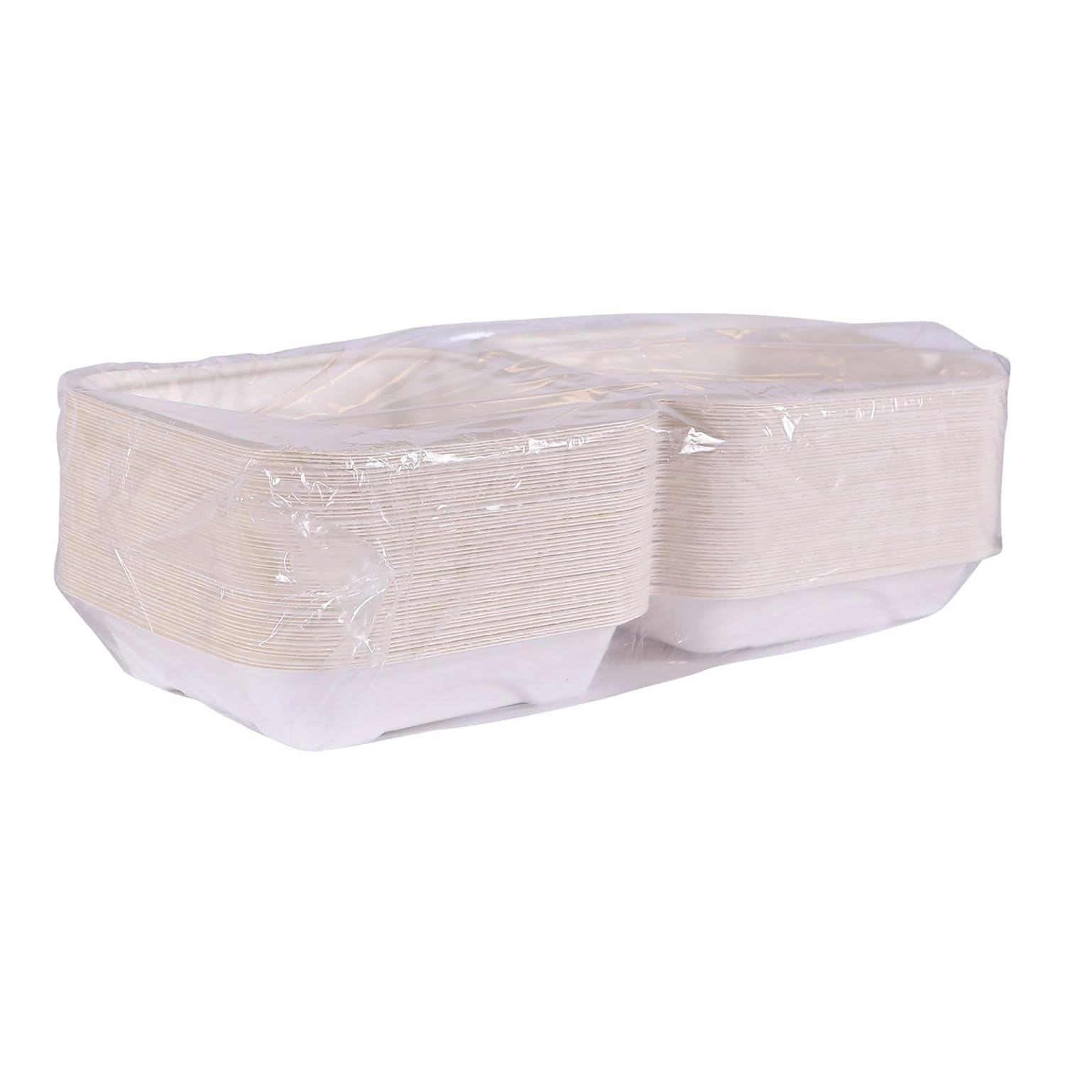 Eco-Products Compostable Bagasse Molded-Fiber Hinged Clamshell Containers