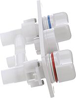 RT2498 Elegance Combination Faucet/Shower, Pull-Out Handheld Mixer Unit, Hot and Cold Water, 5.5-Foot Hose, White ABS