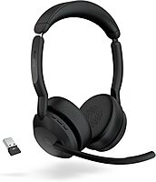 Jabra Evolve2 55 Stereo Wireless Headset - AirComfort, Noise-Cancelling Mics & Active Noise Cancellation