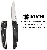 Spyderco Ikuchi Flipper Folding Utility Pocket Knife with 3.26" CPM S30V Stainless Steel Blade and Carbon Fiber G-10 Laminate Handle - PlainEdge - C242CFP