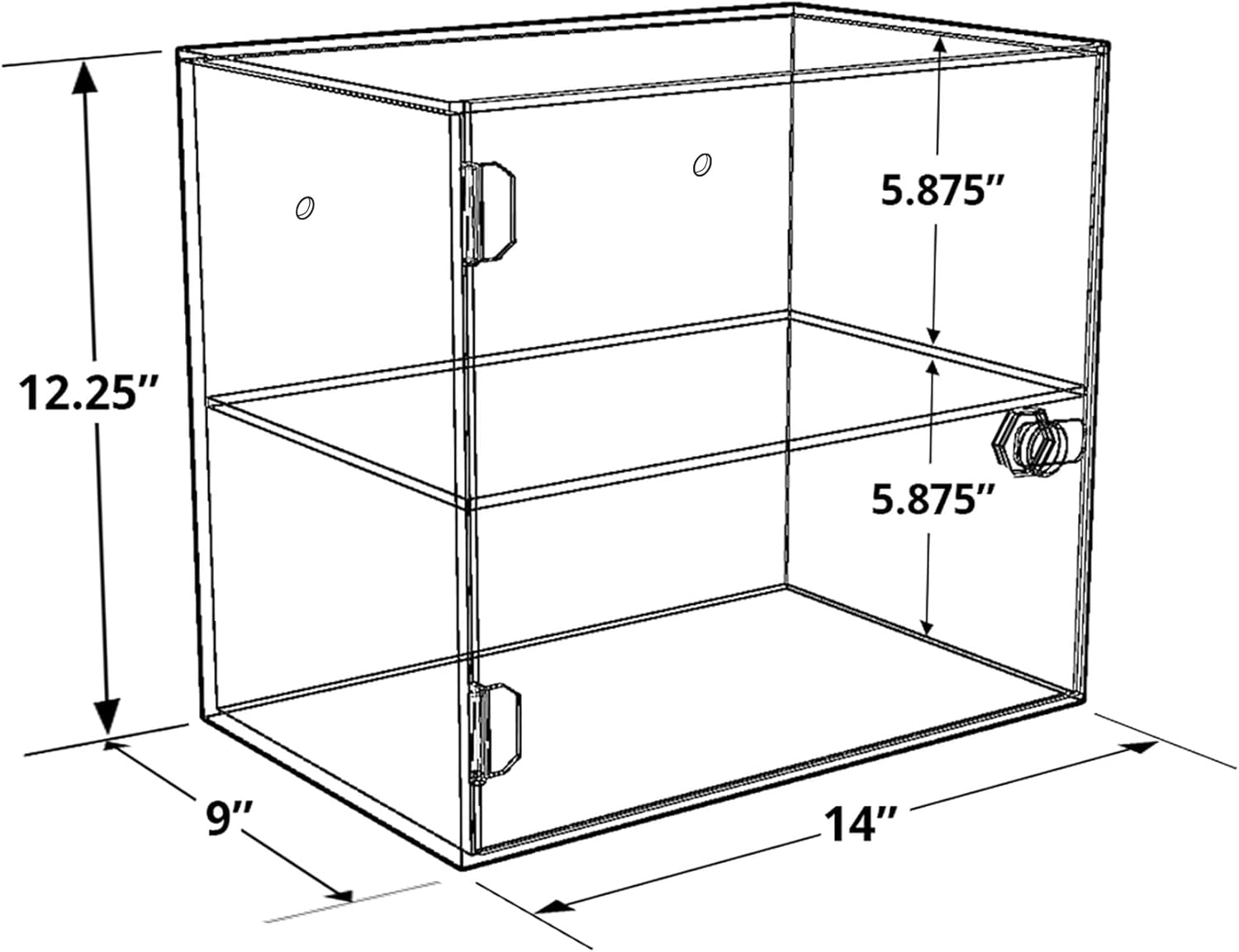 AZAR DISPLAYS Acrylic Lockbox Countertop Display Case, Clear