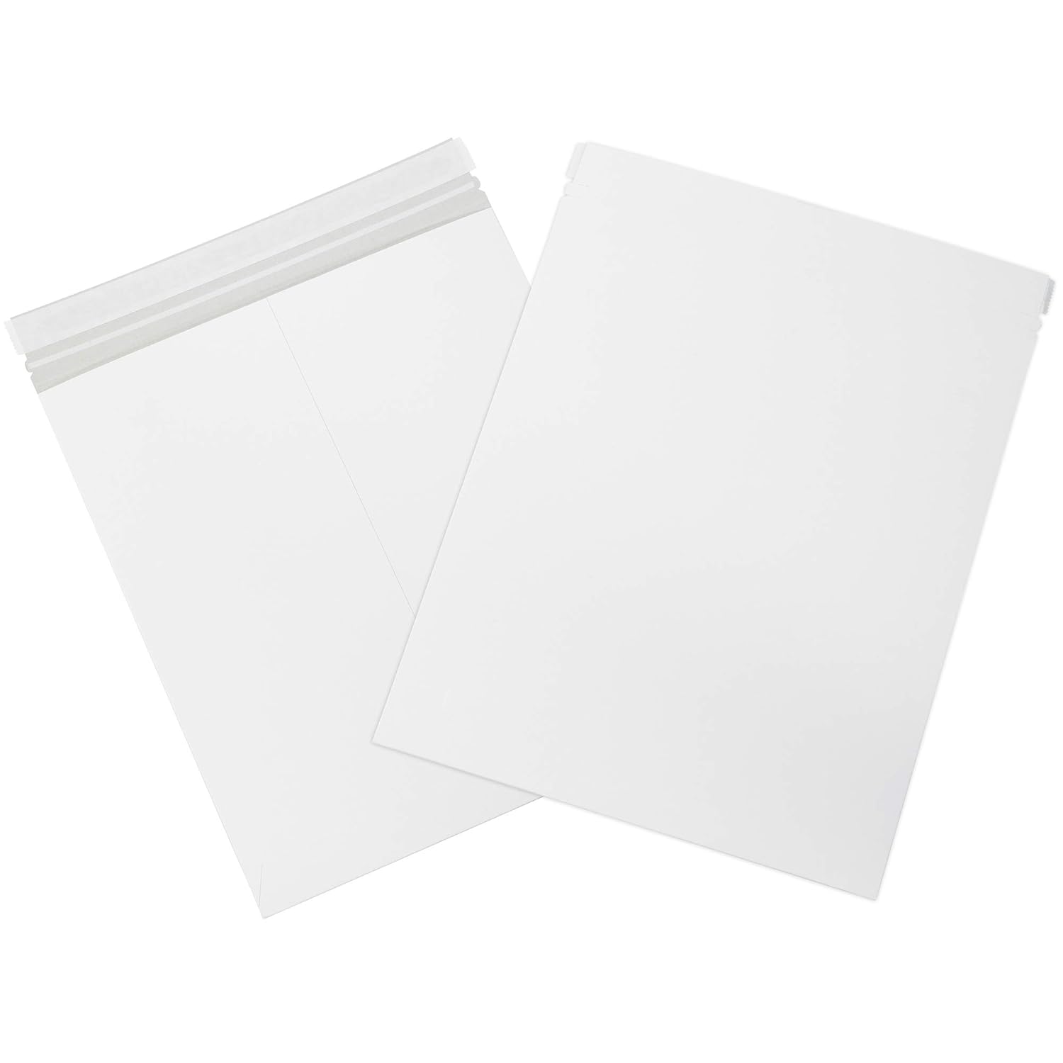 Aviditi 12 3/4 x 15" Stayflats Brand Rigid Flat Mailers, White (Pack of 100) Photo Document Mailers, Peel & Seal Closure
