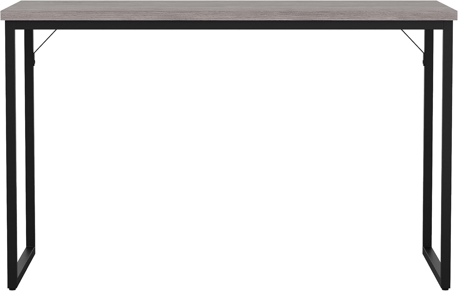Martha Stewart Noah Home Office Parsons Desk in Gray Wood Grain with Oil Rubbed Bronze Metal Frame Gray Top/Oil Rubbed
