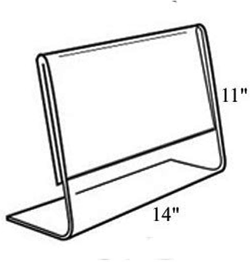 Azar Displays Acrylic L-Shaped Sign Holders, Clear - Pack of 10