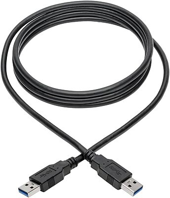 Tripp Lite USB 3.0 SuperSpeed A/A Cable for U325 Keystone Panel Mount Couplers Black M/M 6ft 6' (U325-006) 6 ft.