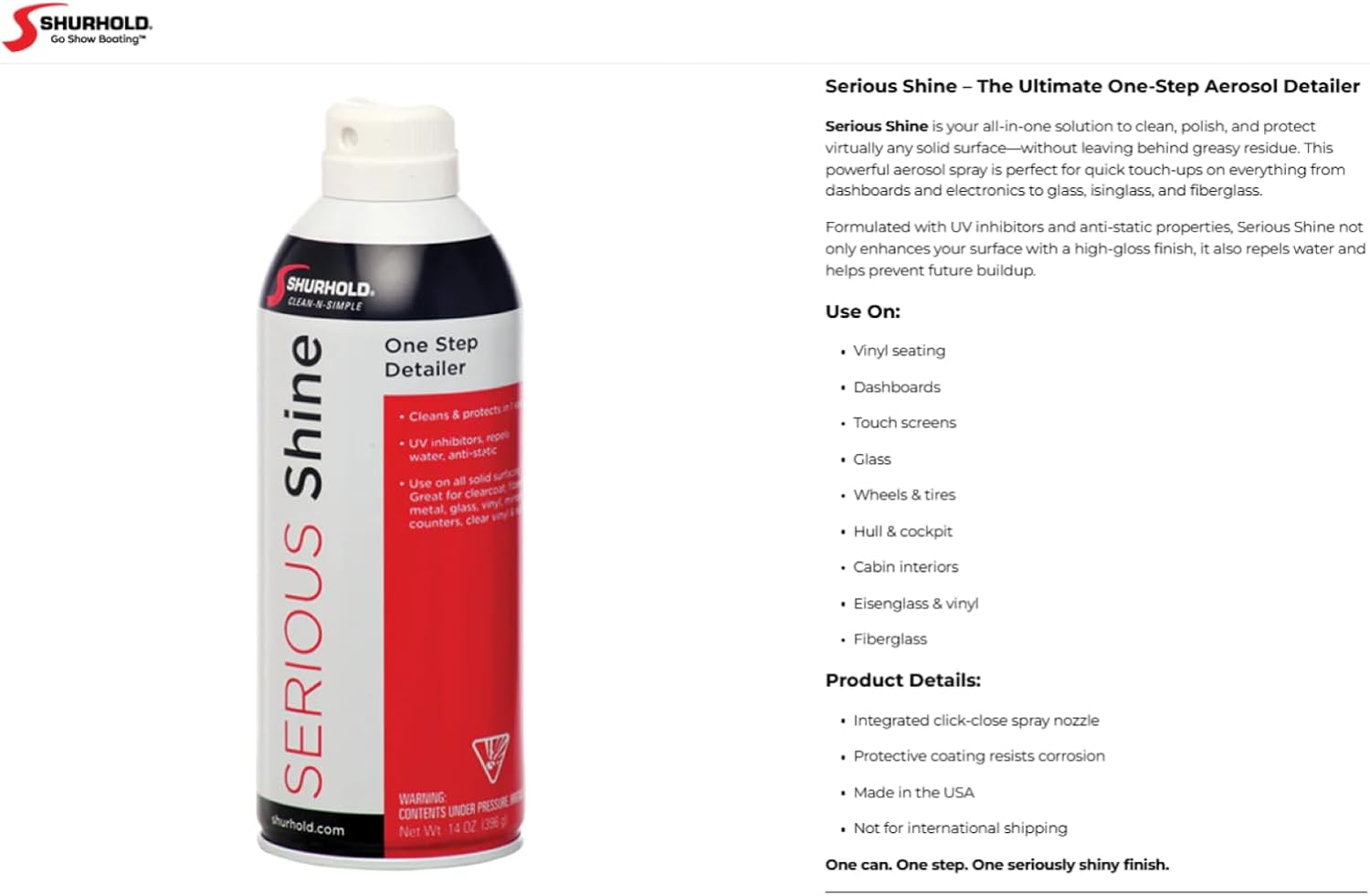 Shurhold Serious Shine Quick Detailer - 14oz