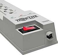 Tripp Lite 8 Outlet Surge Protector Power Strip, 8ft Cord, Right Angle Plug, $35,000 INSURANCE (SK6-6)
