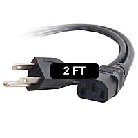 C2G 2FT Premium Replacement AC Power Cord - Durable Power Cable for TV, Computer, Monitor